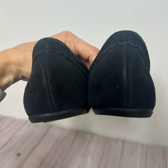 Vionic Black Suede Mckenzie Loafer Slipper Orthotic Sherpa New condition Size 9. - Picture 8 of 8